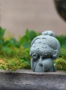土地公摆件创意国潮摆件中式民俗鱼缸盆景家居装饰吉祥可爱小神仙