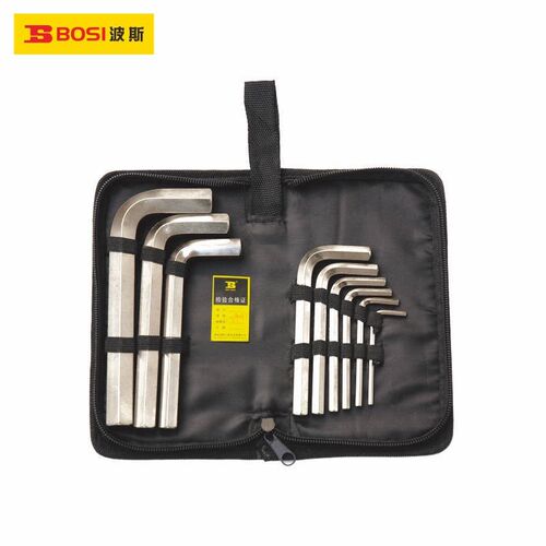 波斯工具 组套牛津包内六角 铬钒钢喷砂抛光内六角扳手组套