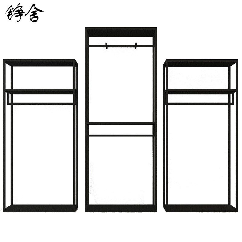 服新款铮舍双层挂衣架男女装店货架铁艺陈列架中岛置物组合架子