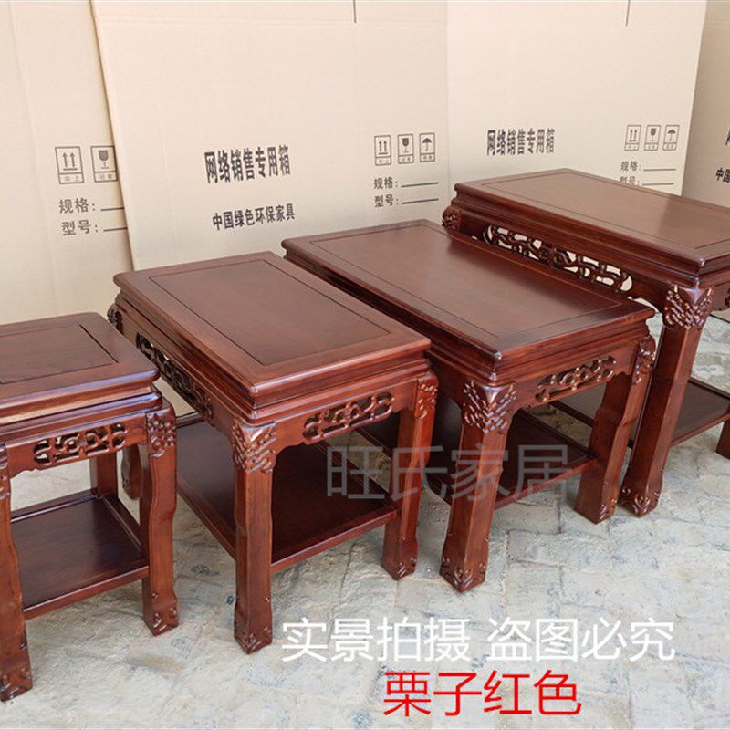 盆景架实木客厅奇石架鱼缸架榆木中式花盆景摆件桌子简约上水石桌