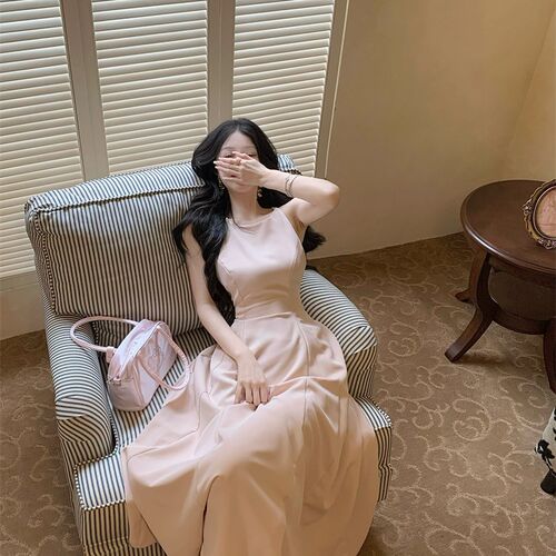从一【繁花】立体裁剪红色连衣裙女春中长款超大摆a字裙礼服时刻