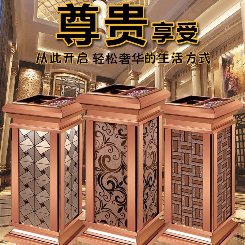 酒店宾馆大堂不锈钢立式垃圾桶走廊电梯口烟灰桶商场带內桶果皮箱