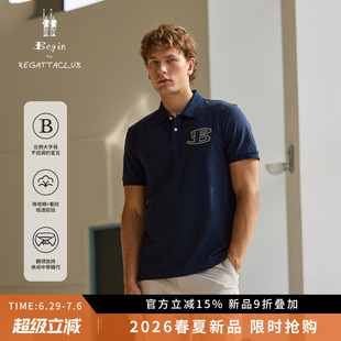 【珠地棉】REGATTA CLUB赛艇俱乐部 休闲风撞色翻领T恤男士POLO衫
