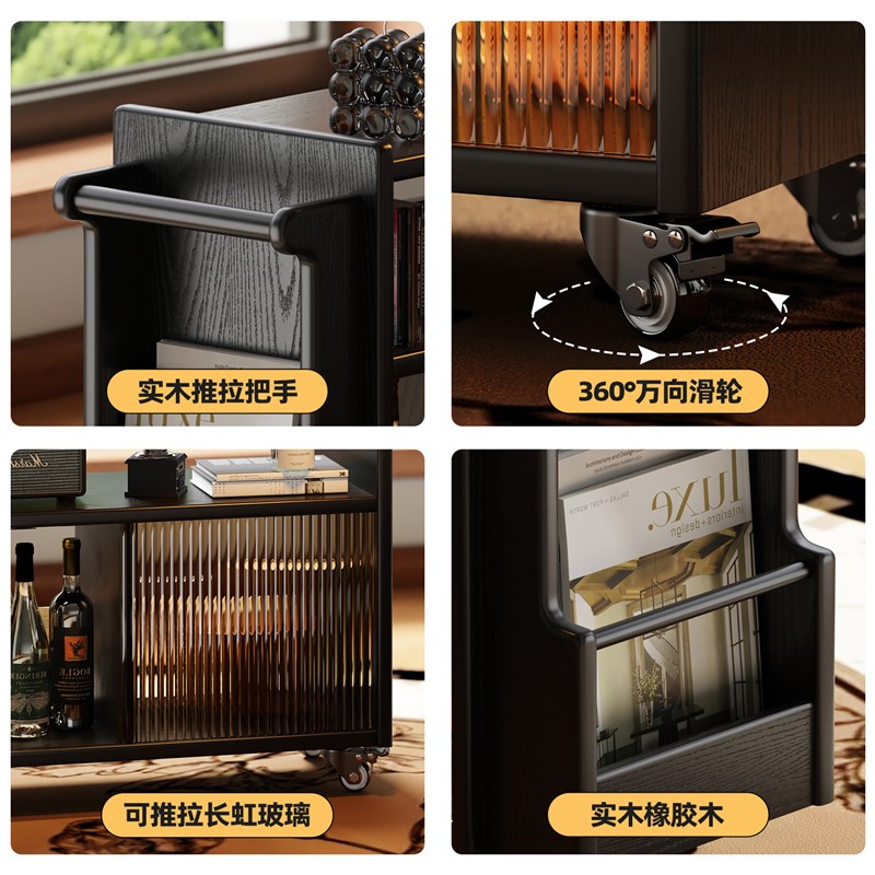 沙发边几可移动全实木茶几家用小桌边柜子简约卧室床头桌侧边角几