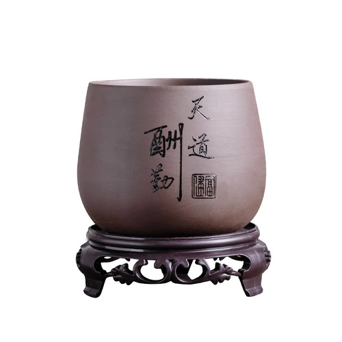 精品紫砂花盆办公室桌面多肉兰花有孔透气小盆栽家居阳台陶瓷摆件
