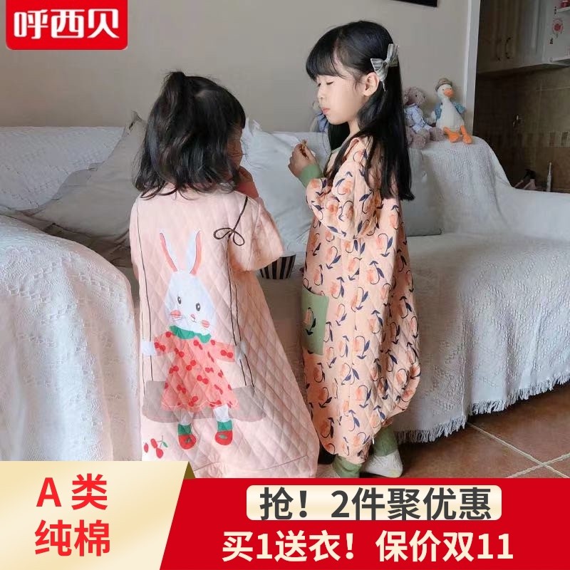 呼西贝宝宝婴儿童分腿睡袋5层保暖春秋冬季纯薄棉连体防踢被神器