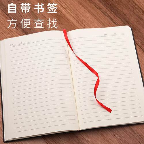 A5皮面本记事本加厚日记本学习笔记本复古简约办公商务会议记录本