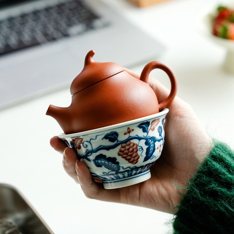 工位泡茶套装陶瓷一壶一杯办公室喝茶抽屉式功夫茶具茶壶茶杯
