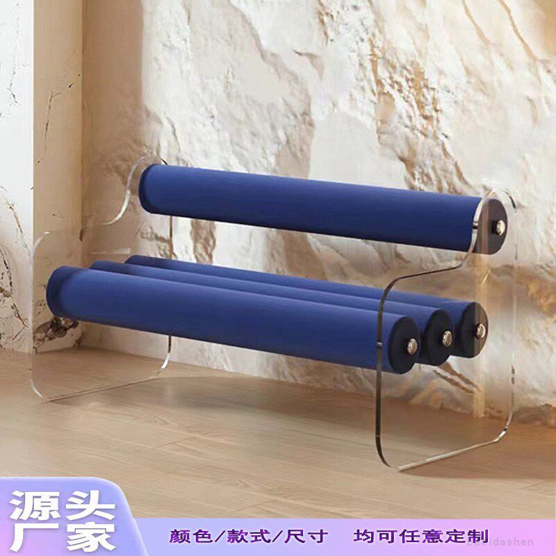 轻奢透明亚克力换鞋床尾凳服装店网红凳子简约时尚卧室化妆椅餐椅