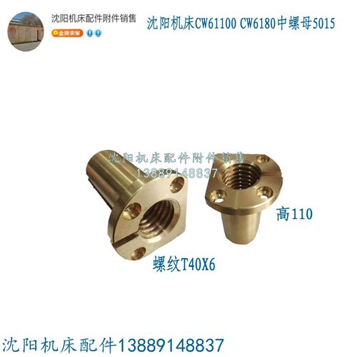 沈阳机床CW61125B CW61100B中丝母 中托板丝杆铜丝母 T40*6 5015