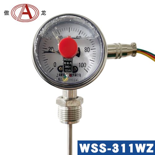 WSS-311XZ不锈钢双金属电接点耐震工业温度计WSS311NX充油电接点