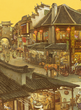 张孝友 南乡旧梦图 江南旧梦 国画山水画 人物风景 高清纳米微喷