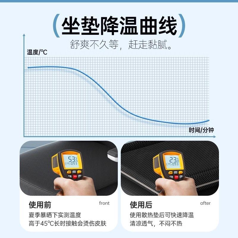 夏季通风坐垫办公室椅子制冷凉席带风扇靠背一体USB车载座椅凉垫
