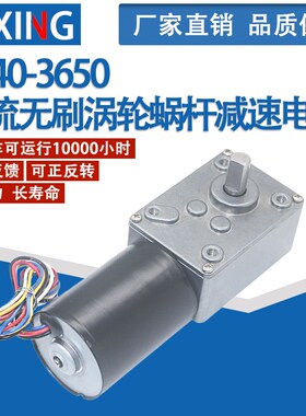 5840-3650直流无刷涡轮蜗杆减速电机 12V24V无刷电机自锁刹车电机