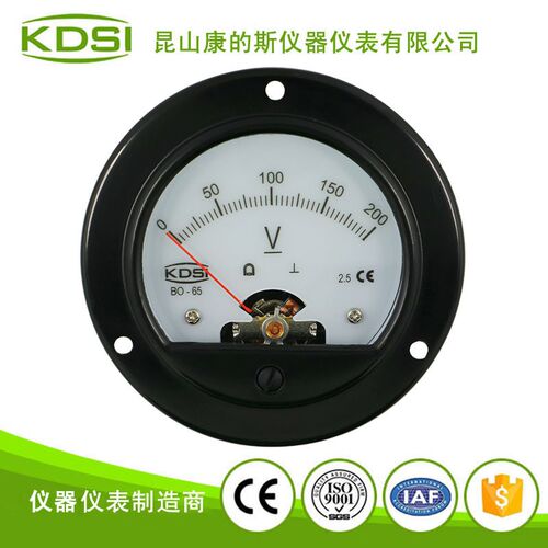 车用电压仪表 指针式直流电压表 BO-65 DC200V 电压6V金色背光表
