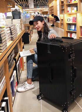 加厚行李箱女学生拉杆密码箱男超大40旅行箱50寸大容X量铝框拉链