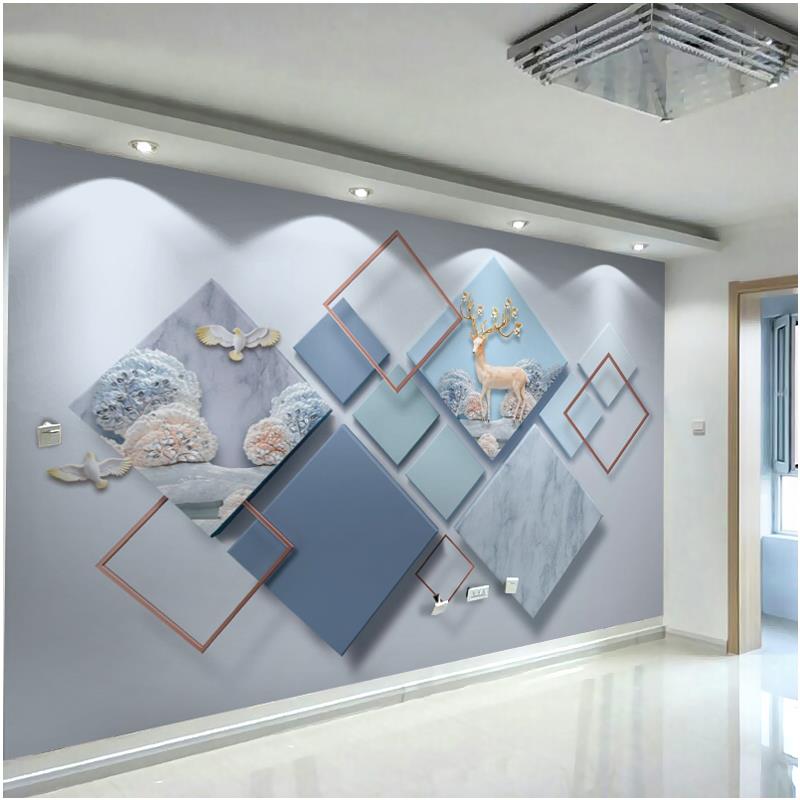 电视背景墙5gD立体壁纸客厅沙发壁纸壁画简约现代影视背景墙壁布