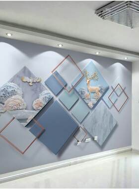 电视背景墙5gD立体壁纸客厅沙发壁纸壁画简约现代影视背景墙壁布