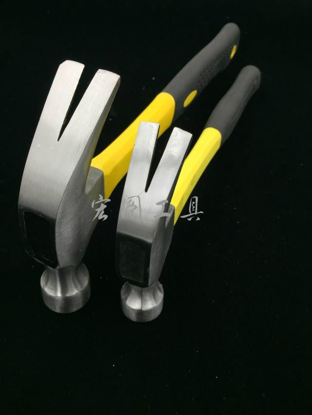 包邮黄黑包塑防滑柄连体羊角锤 铁锤子 榔头 装修工具