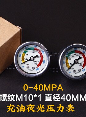 高压打气机30mpa夜光压力表气泵配件40mpa高压气泵压力表