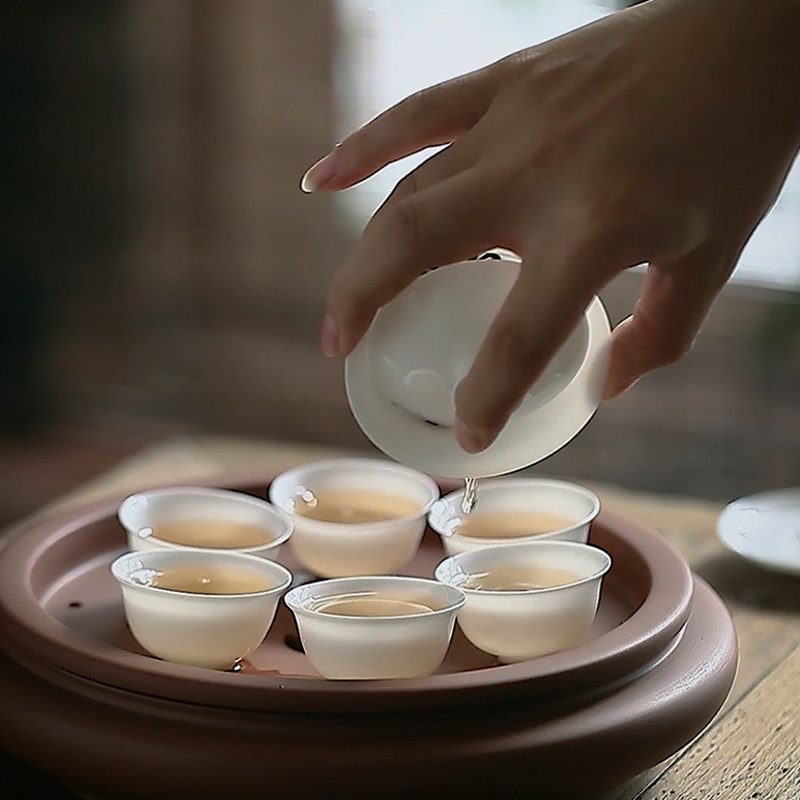 高档瓷礼中式骨瓷工夫茶具套装超薄胎高档泡茶家用陶瓷盖碗茶杯