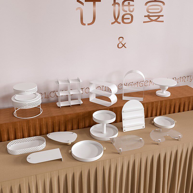 甜品台摆件展示架简约蛋糕托盘甜品摆台冷餐商务S茶歇下午茶点心