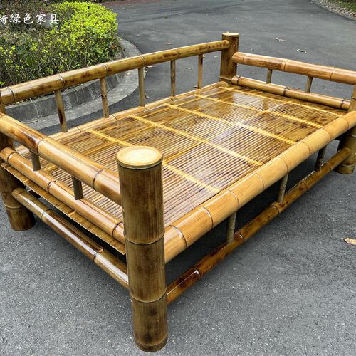 张氏藤椅老式手工碳化楠竹罗汉竹B床1米2竹床简易午休沙发凉椅竹