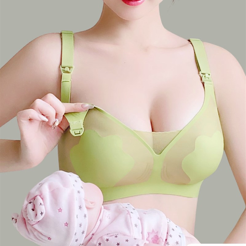 哺乳内衣女孕妇怀孕期产后喂奶便C捷开扣防下垂文胸罩睡觉可穿夏