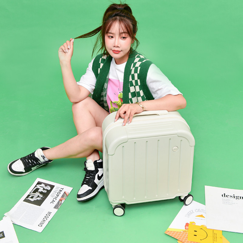 行李箱女18寸登机箱小型超w轻儿童可坐密码箱万向轮商务拉杆旅行