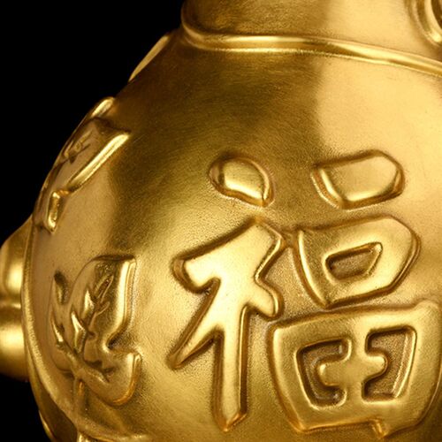 铜葫芦摆件黄铜百福葫芦开v盖空心大号客厅招财办公室玄关装饰品