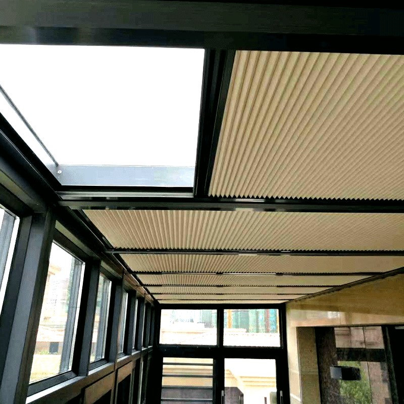 厦门定制阳光房蜂巢帘p阳台窗帘蜂窝帘遮阳顶棚帘天篷帘遮阳顶帘
