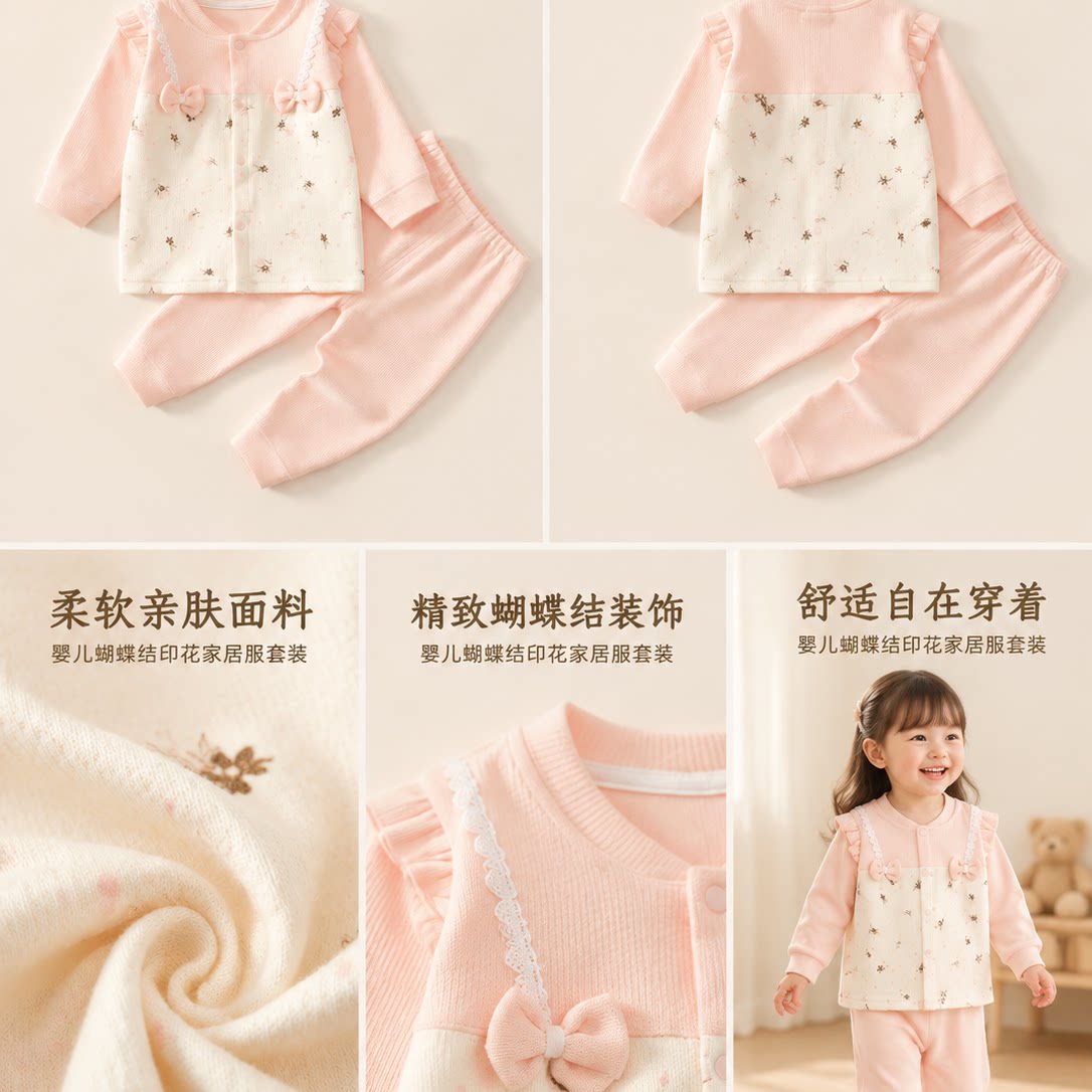婴幼儿春秋纯棉套装秋季新生儿舒绒秋衣秋裤宝宝分体内衣a类儿童
