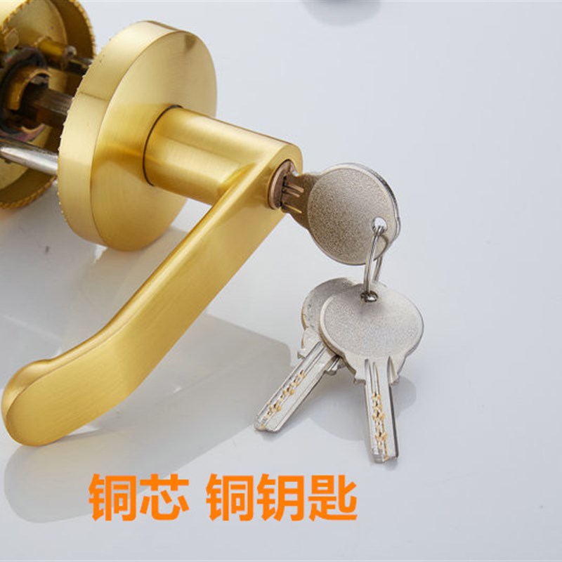 金色红古黑三杆执手锁卫生间酒B店门锁室内房门锁三柱把手锁包邮