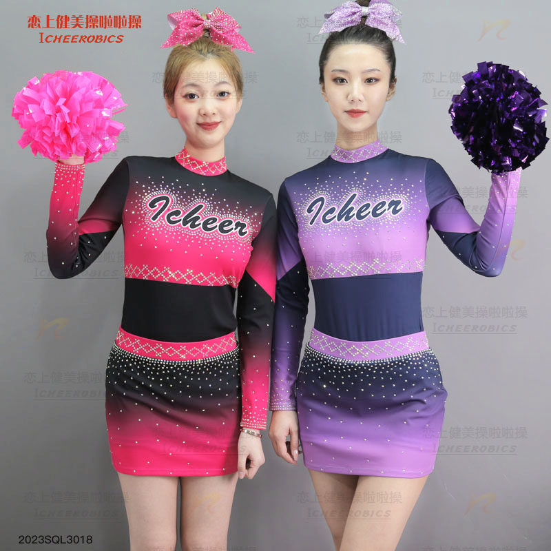 定制啦啦队比赛服女儿童团体花z球啦啦操服装舞蹈六一儿童表演学