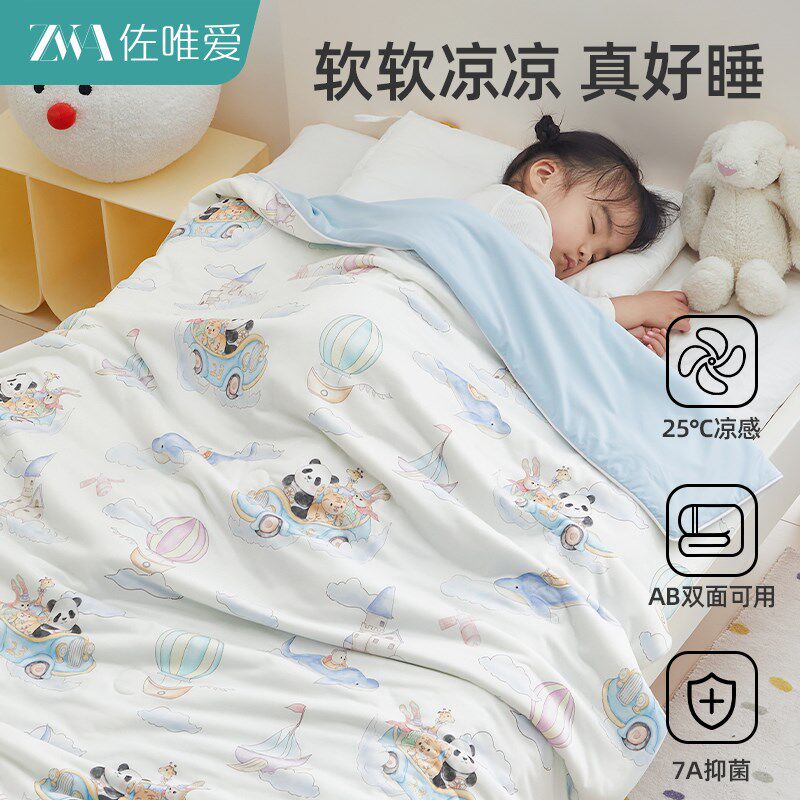 2025新款儿童卡通夏凉被空调被幼儿园被J子薄小被芯可机洗a类标准