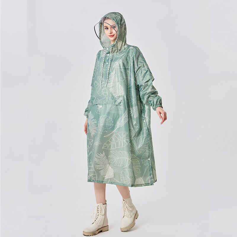 夏季时尚轻便透气旅游走s路雨衣成人男女长款雨衣骑行背包可穿雨