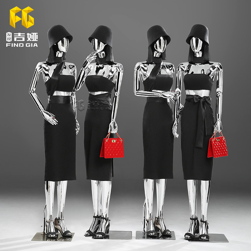 吉娅模特道具女服装店橱窗展示架电F镀全身半身人台平肩高档人偶
