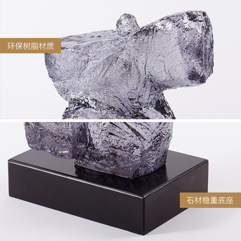 新中式透明人物雕塑高档样板间售楼处酒店客厅玄关软装饰品摆件