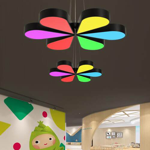 led吊灯花朵造型灯幼儿园教室游乐园商场超市健身房工非标工程灯