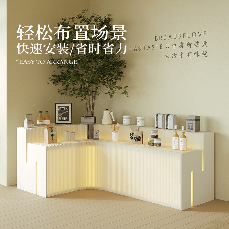 十八纸阶梯展示台店铺高低陈列柜展厅货架子展柜主题空间氛围柜台