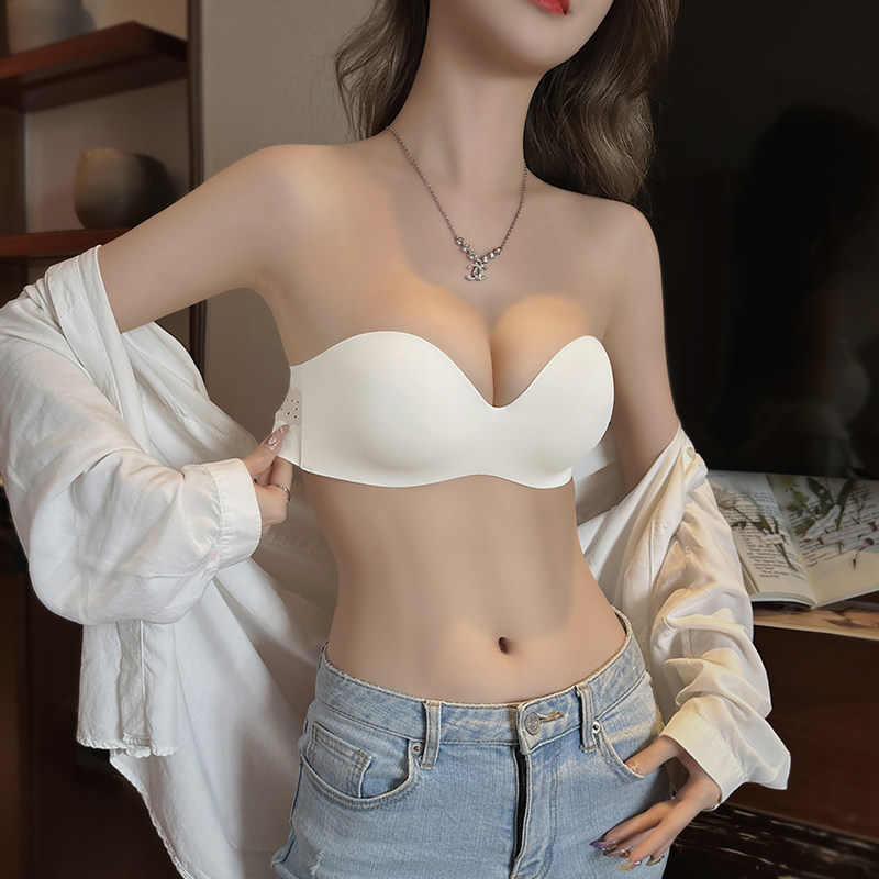 无肩带内衣e女小胸聚拢无痕隐形防下滑防走光裹胸内衣夏季文胸套