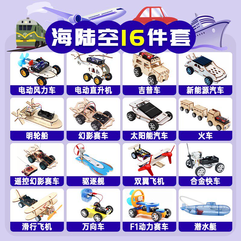 儿童科技手工制作发明stemw益智材料幼儿园材料小学生科学实验套