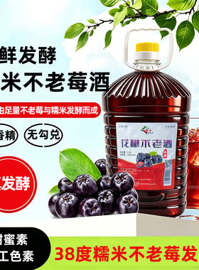38度不老莓糯米酒高度发酵桶酒粮食酿酒黑果花楸酒自饮非甜米酒