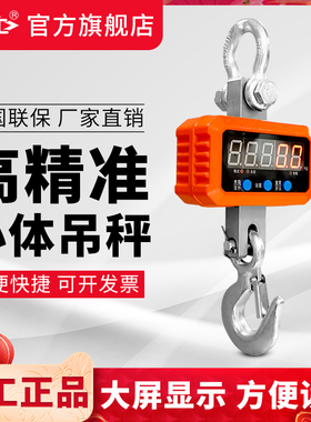 沪工电子吊秤500kg充电1吨挂磅秤迷你电子钓钩工业吊称行车秤吊秤