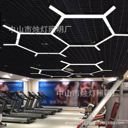 led光源健身房造型y字形网咖装饰拼接灯具人字型公工程商用吊灯