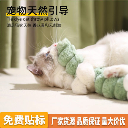 猫咪毛绒渐变玩具啃咬逗猫磨牙棒猫薄荷自嗨解闷猫玩具抱枕定制