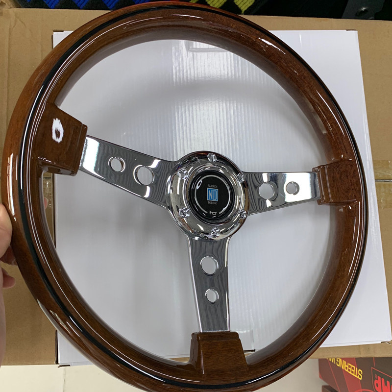 改装14寸 赛车改装桃木色方向盘 赛车通用竞技改装高质量北斗星