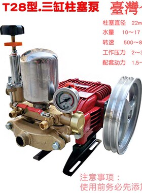 海顺T28型三缸柱塞泵高压打药水泵 动力喷雾器冲洗机22 25A压力泵