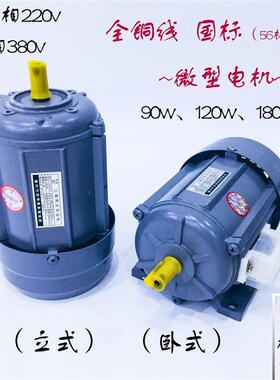 单相220v 三相380v 电机 铜线 90w 120w 180w 高速 低速 国标