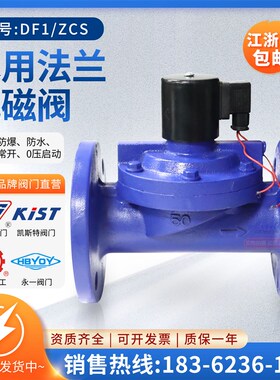 DF1-10/ZCS铸铁常闭法兰电磁阀水用先导式电磁阀灌溉消防喷淋开关